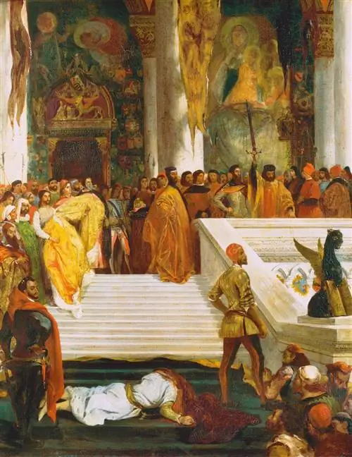 На картине Эжена Делакруа «Казнь дожа Марино Фальеро» (1825–1826) изображен «плохой дож», обезглавленный в 1355 году после неудавшегося государственного переворота. Коллекция Уоллеса, Лондон На картине Эжена Делакруа «Казнь дожа Марино Фальеро» (1825–1826) изображен «плохой дож», обезглавленный в 1355 году после неудавшегося государственного переворота. Коллекция Уоллеса, Лондон