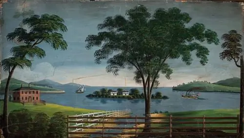 Фрагмент росписи дома Хоу Руфуса Портера (1838 г.) Фрагмент росписи дома Хоу Руфуса Портера (1838 г.)
