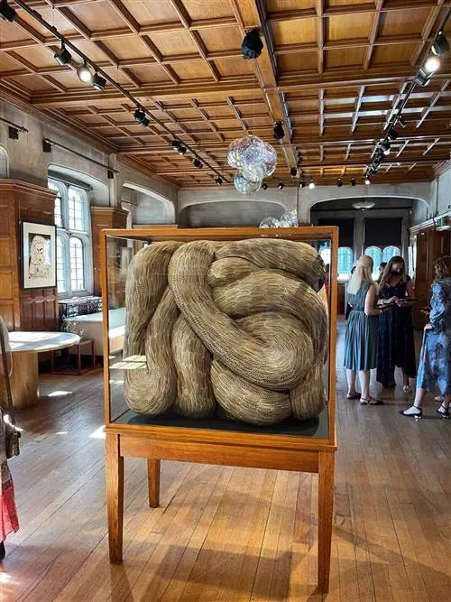 Кейт МакГвайр, Viscera, 2018, смешанная техника с перьями фазана в старинном шкафу в Eye of the Collector Кейт МакГвайр, Viscera, 2018, смешанная техника с перьями фазана в старинном шкафу в Eye of the Collector