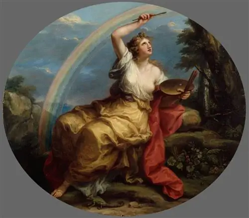 Над радугой: Цвет (1778-80) - одна из четырех аллегорий потолка Королевской академии художеств Кауфмана. Над радугой: Цвет (1778-80) - одна из четырех аллегорий потолка Королевской академии художеств Кауфмана.