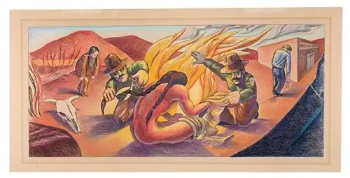 Фреска Джудит Ф. Бака «История Калифорнии» (1976-1984 гг.) более известна как «Великая стена Лос-Анджелеса». Фреска Джудит Ф. Бака «История Калифорнии» (1976-1984 гг.) более известна как «Великая стена Лос-Анджелеса».