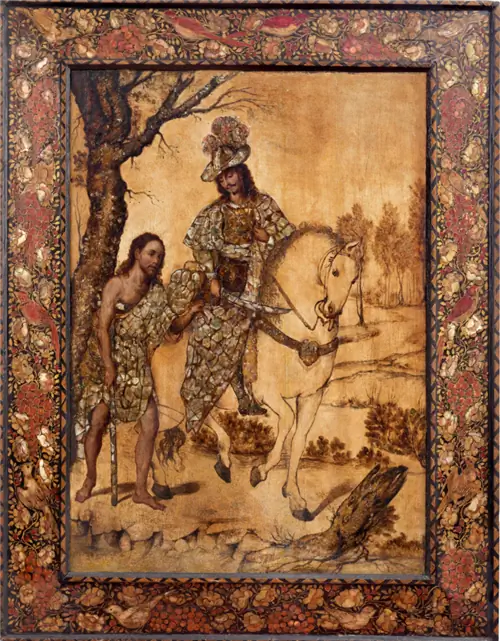 Святой Мартин верхом на лошади, Мексика, ок. 1690 Мигель и Хуан Гонсалес Святой Мартин верхом на лошади, Мексика, ок. 1690 Мигель и Хуан Гонсалес