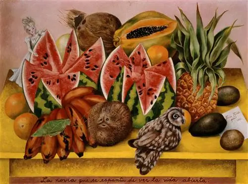 Фрида Кало, «Невеста, которая пугается, когда видит жизнь открытой» (1943). Фрида Кало, «Невеста, которая пугается, когда видит жизнь открытой» (1943).