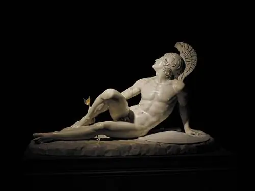 Мраморная статуя раненого Ахиллеса работы Филиппо Альбачини (1825 г.) предоставлена в аренду Чатсуорт-Хаус. Мраморная статуя раненого Ахиллеса работы Филиппо Альбачини (1825 г.) предоставлена в аренду Чатсуорт-Хаус.