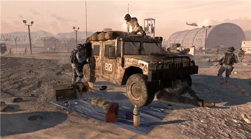 Визуализация Humvee в Call of Duty: Modern Warfare 2 2009 года. Infinity Ward/Activision через Synhart/Call of Duty Wiki Визуализация Humvee в Call of Duty: Modern Warfare 2 2009 года. Infinity Ward/Activision через Synhart/Call of Duty Wiki