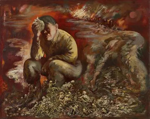 Джордж Гросс нарисовал Каина или Гитлера в аду (1944), когда жил в США. Джордж Гросс нарисовал Каина или Гитлера в аду (1944), когда жил в США.