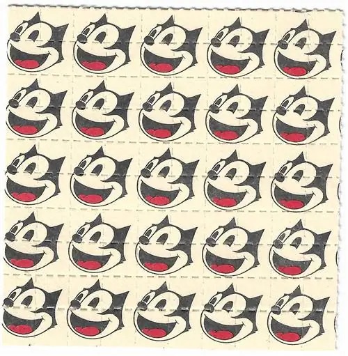 Anonymous Felix, 100 просмотров (1989), офсетная печать на перфорированной промокательной бумаге LSD.