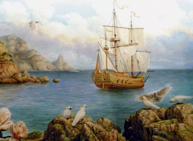 Корабль ahoy! 8 моделей вышивки с морским рисунком
